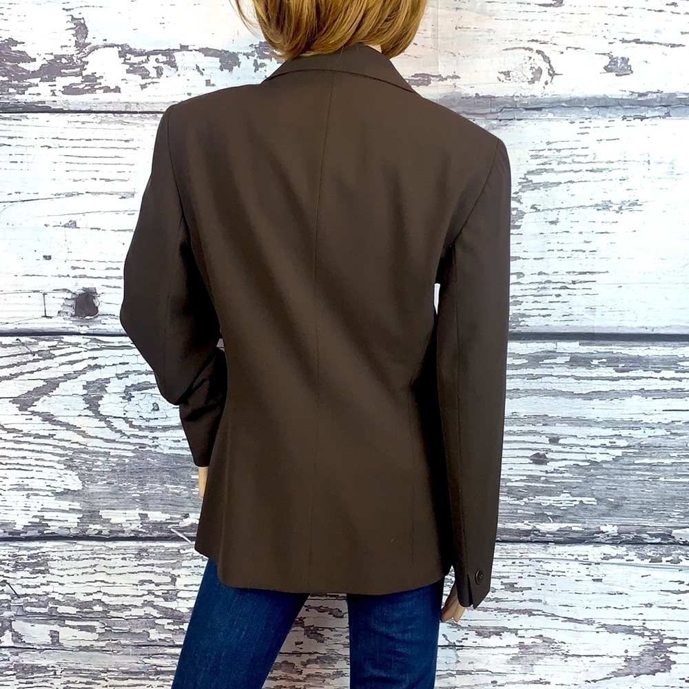 Lafayette 148 Brown Wool Blazer - Size 6 - Picture 3 of 8